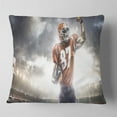 thumbnail image 2 of Designart American Footballer on Stadium - Sport Throw Pillow - 16x16, 2 of 5