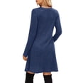 thumbnail image 6 of WIHOLL Long Sleeve Dresses for Women Fall Midi Dresses Elegant Casual Crew Neck Empire Waist Tunic Dress with Pockets, 6 of 11