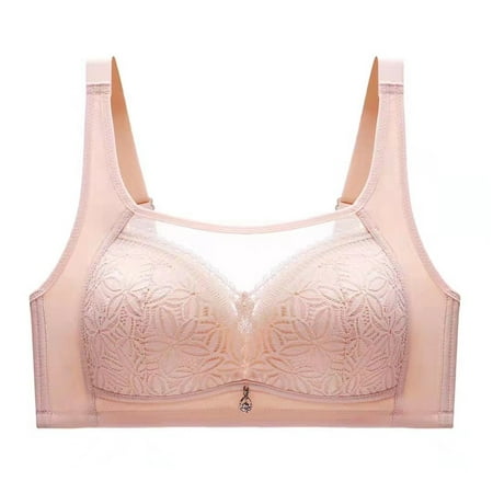 Yyeselk Full Coverage Bras for Women Mesh No Underwire Bra Push Up Wireless T-Shirt Bra Comfortable Sleep Bras Everyday Bra Khaki 38