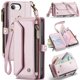 thumbnail image 1 of Funda tipo cartera para iPhone 16e con bloqueo RFID, tarjetero, cremallera y ranura para billetes, correa de hombro magnética de piel sintética suave para mujer, 1 of 10