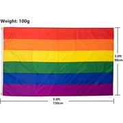 TOPFLAGS 3x5 Foot Rainbow Pride Flag - Vivid Color and Fade proof - Gay LGBT Pride Day Month Parade LGBTQ Community Banner Flags with Brass Grommets