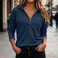 thumbnail image 5 of Jsaierl Women's Lightweight Sweatshirts Casual 1/4 Zip V Neck Sweatshirt Pullover Holiday Comfort Long Sleeve Tops Fall Clothes S-2XL, 5 of 7