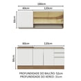 thumbnail image 3 of Cocina Integral 180cm Marrón/Blanco Glamy Madesa 06, 3 of 5