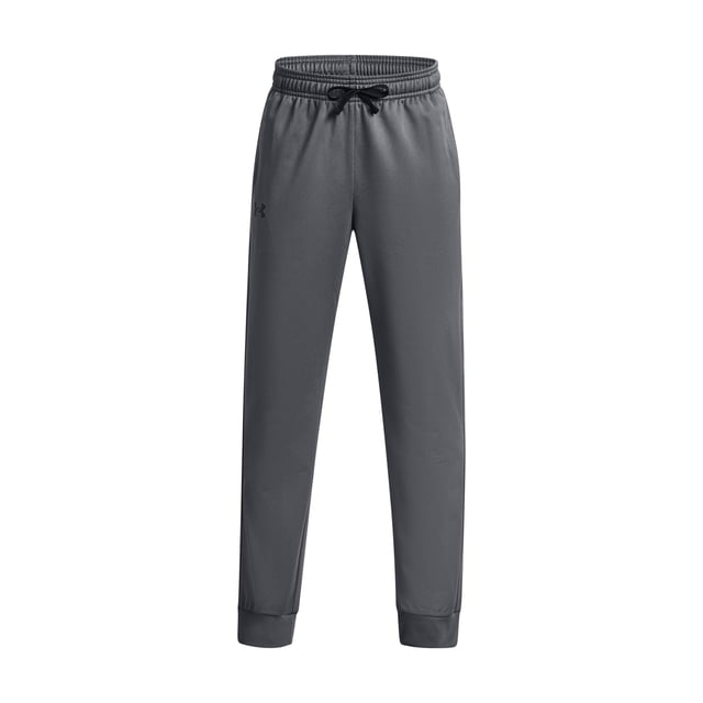 Pantalones Under Armour Brawler 2.0 Tapered Pitch para niños, color gris y negro