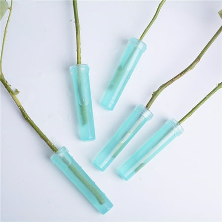 Led Lights Floral Arrangements 1PCS/25PCS Translucent Green Floral Water Tubes with Cap Fresh Flower Rose Vials for Floral Arrangements 2 * 7cm ()