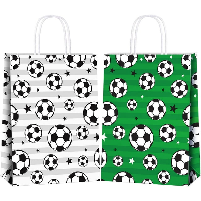 Bolsas de papel para fiestas Durony Soccer, regalo, 16 unidades, 22 x 16 x 8 cm
