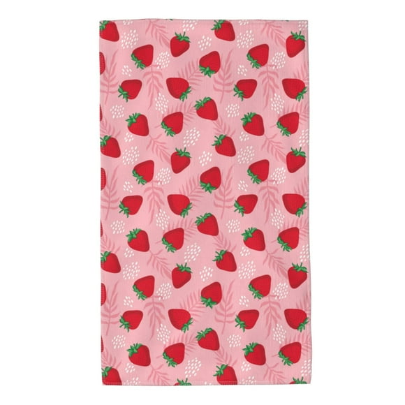 Fotbe Strawberry Toalla Premium con Patrón, Toalla de Microfibra de Secado Rápido, Ligera y Altamente Absorbente (27.5x16in), Ideal para Uso Diario