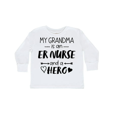 

Inktastic My Grandma is an ER Nurse and a Hero Gift Toddler Boy or Toddler Girl Long Sleeve T-Shirt