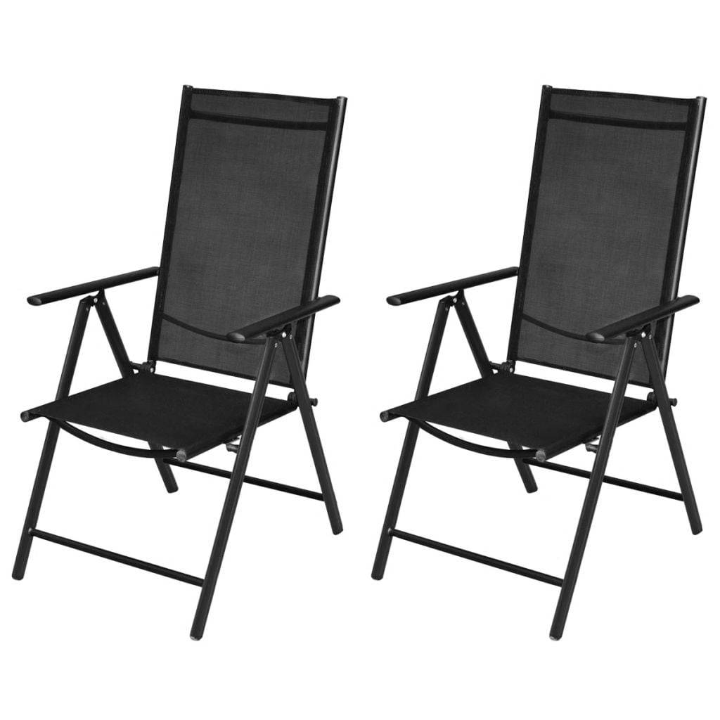 Set of 2 Folding Chairs Aluminium multi position chair stool garden terrace  new 