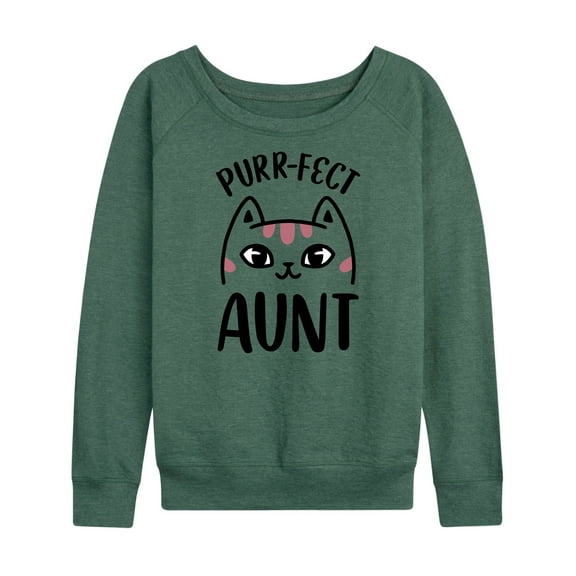 Instant Message - Purrfect Aunt - Women's Lightweight French Terry Long Sleeve Shirt