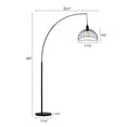 thumbnail image 2 of 69" Modern Arc Floor Lamp w Hanging Cage Shade Industrial Standing Lamp, Black, 2 of 10