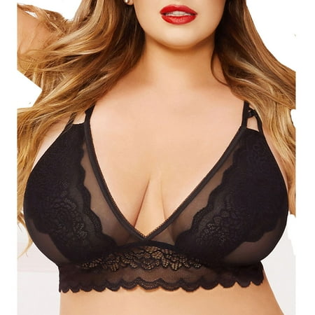 

Fashion Women Plus Size Bra Enchanting Eyelash Lace Sexy Lingerie Sleepwear