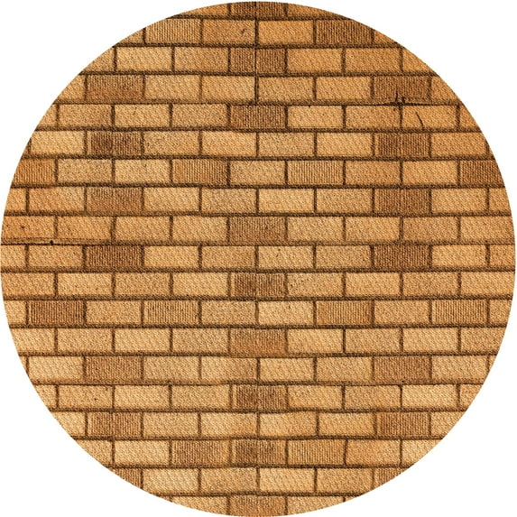 Ahgly Company Indoor Round Patterned Mahogany Brown Area Rugs, 5' Round