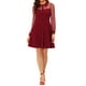 thumbnail image 2 of INSPIRE CHIC Vestido de fiesta con cuello retro y mangas de malla transparente para mujer rojo L, 2 of 5
