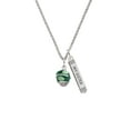 thumbnail image 2 of Delight Jewelry Silvertone Lime Leaves on Green Band Spinner Silvertone Always My Sister Bar Charm Necklace, 23", 2 of 4