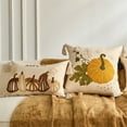 thumbnail image 5 of Sofa Pillow Case Thanksgiving Decoration With Pumpkin Maples Embroidered Pattern Soft Living Room Cushion Cover, 5 of 20