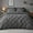 DARK GREY, variant on Pinch Pleated Duvet Cover Set 1200TC 100% Cotton Luxurious Home 3-Piece 1-Pinch Duvet Cover 2-Pinch Pillowcase Zipper Tie Closure Pack of 1