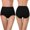 Black, variant on jjayotai Womens Underpants Clearance Womens Underwear Soft Cotton High Waist Breathable Solid Color Briefs Panties For Women