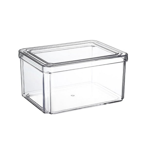 EASTIN Plastic Storage Clear Bins with Lid，Stackable Pantry