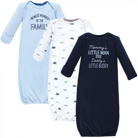 

Hudson Baby Infant Boy Cotton Gowns Newest Family Member Preemie/Newborn