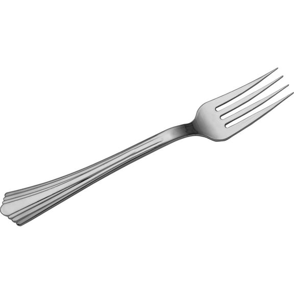 Reflections Heavyweight Plastic Utensils, Fork, Silver, 7", 40/pack | Bundle of 5 Packs