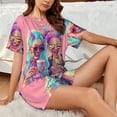 thumbnail image 6 of Womens Pajama Sets With Pocket, Hip Hop People No.108 Lounge Sets Short Sleeve Sleepwear PJ Sets for Women, 6 of 6