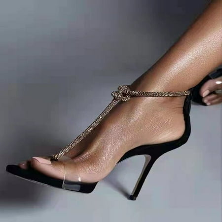 

2022 Bling Bling Crystal T-bar Strap Women Sandals Peep Toe Cut-out White Wedding Shoes Bride Rhinestone Gladiator Sandals