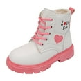 thumbnail image 1 of Children's Winter Leather Lace Up Stylish Color Matching Side Zipper Boots, 1 of 6