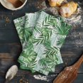 thumbnail image 6 of Monstera Leaves Kitchen Towels Set of 2, Water Absorbent Dish Towel, Summer Palm Leaf Botanical Wooden Grey Decorative Hand Towels - Quick Drying Cloth for Cooking Baking, 18x28 Inch, 6 of 8