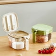 thumbnail image 5 of TAROFISH 1 Transparent 4-Compartment Spice Box, Household Kitchen Spice Jar, Spice Container, Salt Shaker, Kitchen Cooking Utensil.,Green,One Size, 5 of 9