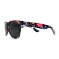 thumbnail image 3 of No glare Polarized Iconic Hipster Horn Rim Flower Print Sunglasses Red Purple Floral Black, 3 of 4