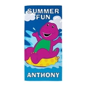 Personalized Barney Summer Fun Kids Beach Towel