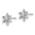 thumbnail image 4 of Auriga Fine Jewelry 925 Sterling Silver Rhodium-plated CZ Snowflake Stud Earrings for Women (L-7.7mm, W- 6.7mm), 4 of 4