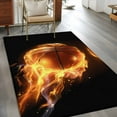 thumbnail image 3 of Flame Basketball Area&nbsp;Rug 4x6ft Sports Black Background Abstract Art Non-Slip&nbsp;Washable Square&nbsp;Rugs Soft Felt Indoor Floor Mat for Bedroom Kitchen Living Room Bathroom, 3 of 9