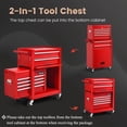 thumbnail image 4 of IRONMAX Rolling Tool Chest, 6-Drawer Lockable Tool Cabinet w/ 4 Universal Wheels, 2 in 1 Detachable Tool Box Storage Organizer for Garage Workshop Repair Shop (6-Drawer, Red), 4 of 14