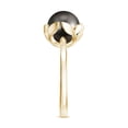 thumbnail image 2 of Black Pearl Flower Solitaire Ring 925 Sterling Silver Tahitian Pearl Statement Ring Womne's Wedding Anniversary Yellow Gold Plated Ring, 8MM Ring Size: 10, 2 of 4