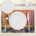 thumbnail image 3 of Ambesonne Forest Place Mats Set of 4, Autumn Trees by Lake, Standard Size, Grink Purple, 3 of 6