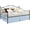 Light Blue Solid, variant on Pleated Bed Skirt with Split Corners for Daybeds - Three Side Coverage - 100% Brushed Microfiber Bed Skirt with 17" Inches Drop - Twin Size 39" x 75" (White Solid)