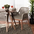 thumbnail image 2 of bali & pari Jennifer Mid-Century Transitional Grey Woven Rope Mahogany Dining Arm Chair, 2 of 13