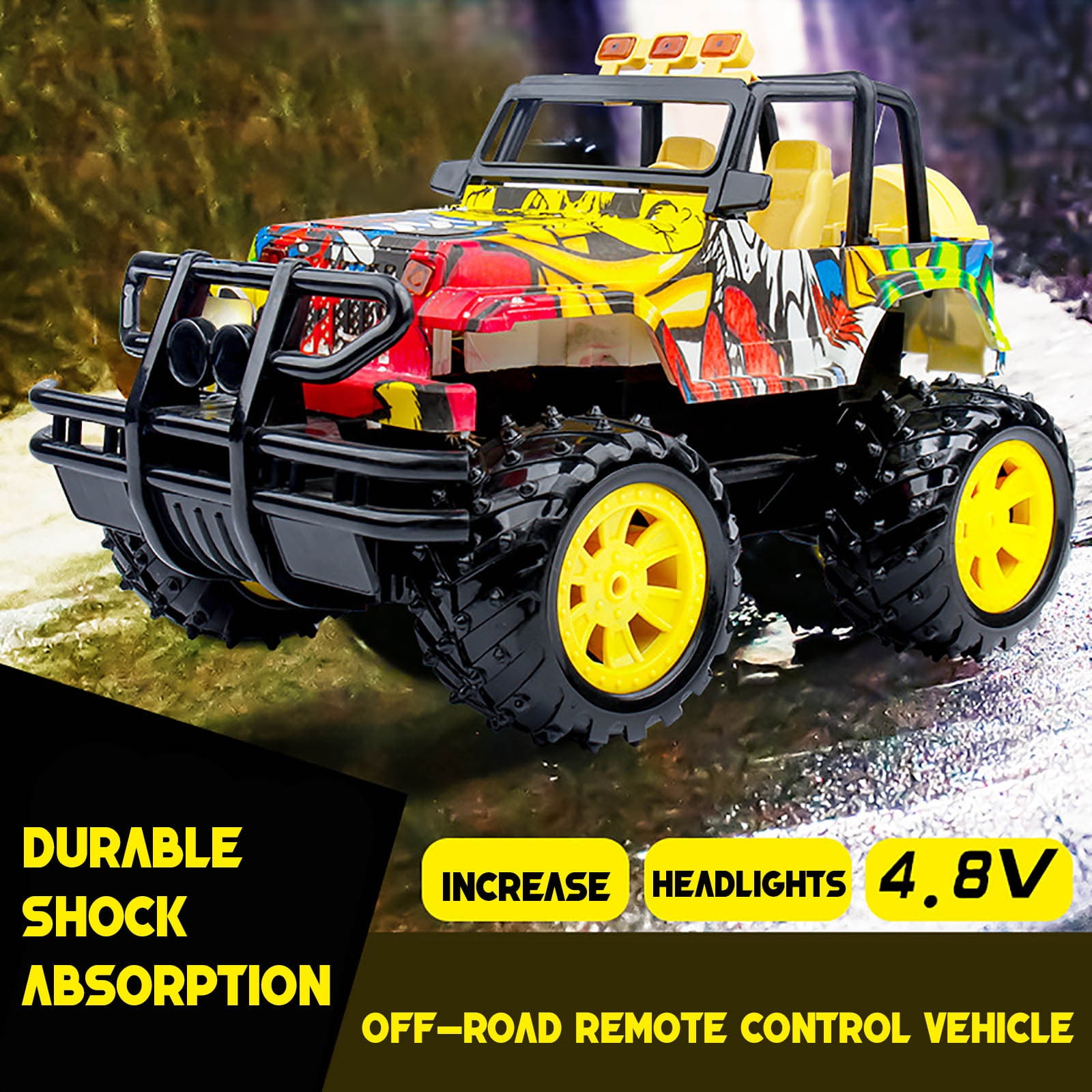 Toy Cars for Kids 1/14 2.4G 4WD Remote Control Buggy Vehicle RC Crawler Graffiti Car Toys - Walmart.com