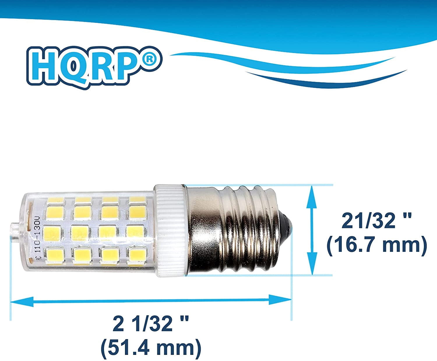 HQRP 2-Pack 110V E17 Dimmable LED Light Bulb Cool White for Whirlpool 8206232A Light Bulb Replacement fits Maytag