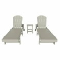 thumbnail image 4 of 3 Piece Laguna Adirondack Poly Reclining Chaise Lounge With Wheels, Sand, 4 of 4
