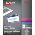thumbnail image 1 of Avery Badge Insert Refills, 2¼" x 3½", White Cardstock, 400/box, (5390), 1 of 4