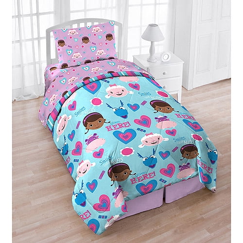 Doc Mcstuffins Twin Bedding Set Smiles Hugs Comforter Sheets Walmart Com Walmart Com