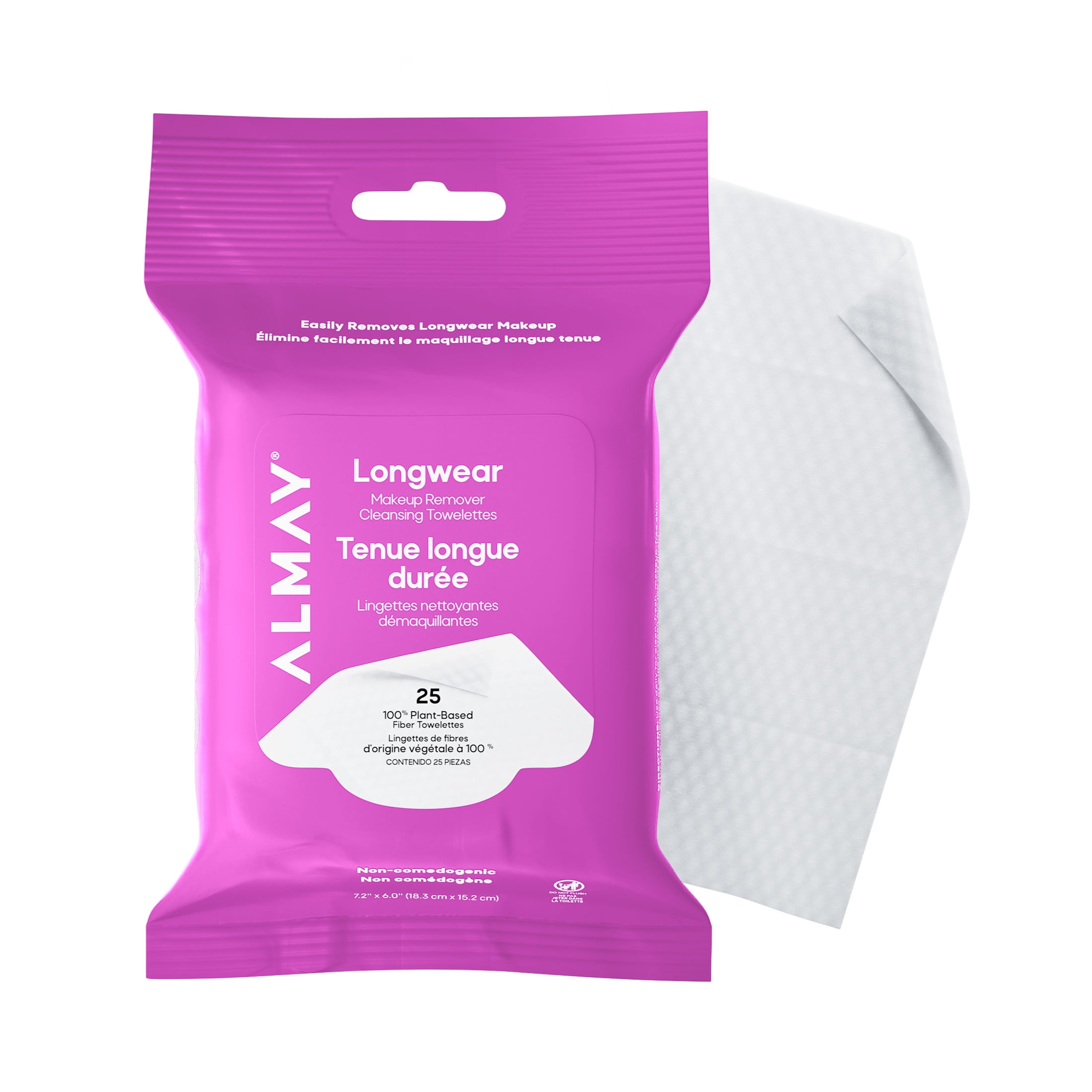(3 pack) Almay Longwear Makeup Remover Cleansing Towelettes, 25 count