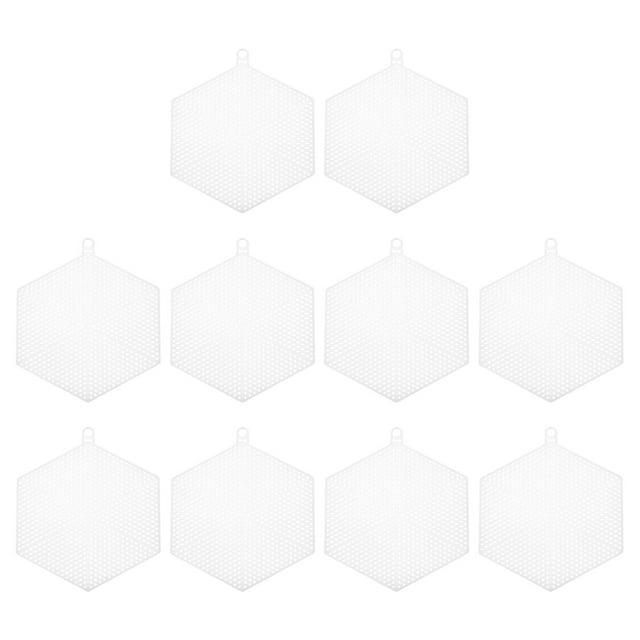 Unique Bargains Plastic Mesh Canvas Sheets,10Pcs 5.97' Cross Needlework Blank Yarn Crafting,Hexagon Shape