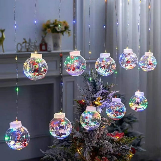 Xihbxyly Cortina de Luces Led, Ahorro de Energía, Bajo Consumo, Decoración para Árbol de Navidad, Ideal para Bodas, Fiestas, Festivales, Uso Doméstico y Exterior, 8 Cm, Incluye 1 Tira.