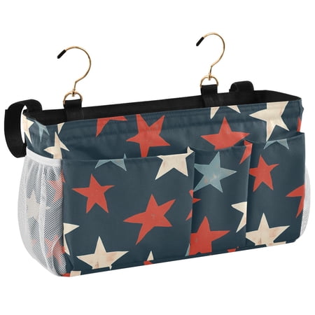 Ryvnso Bedside Caddy Stars Retro Bedside Storage Bag Hanging Organizer