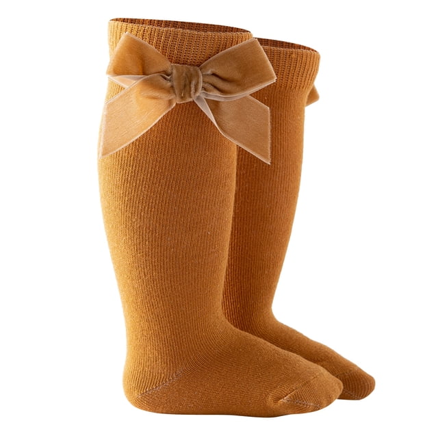 EDFBUYKRS Chaussettes Hautes Unies pour Bébés Filles Mi-Mollet