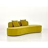US Pride Furniture 90.2 inch Elegant Half Moon Design Curved Luxury 4-Seat Sofa with High-Density Foam Filled Olivegreen